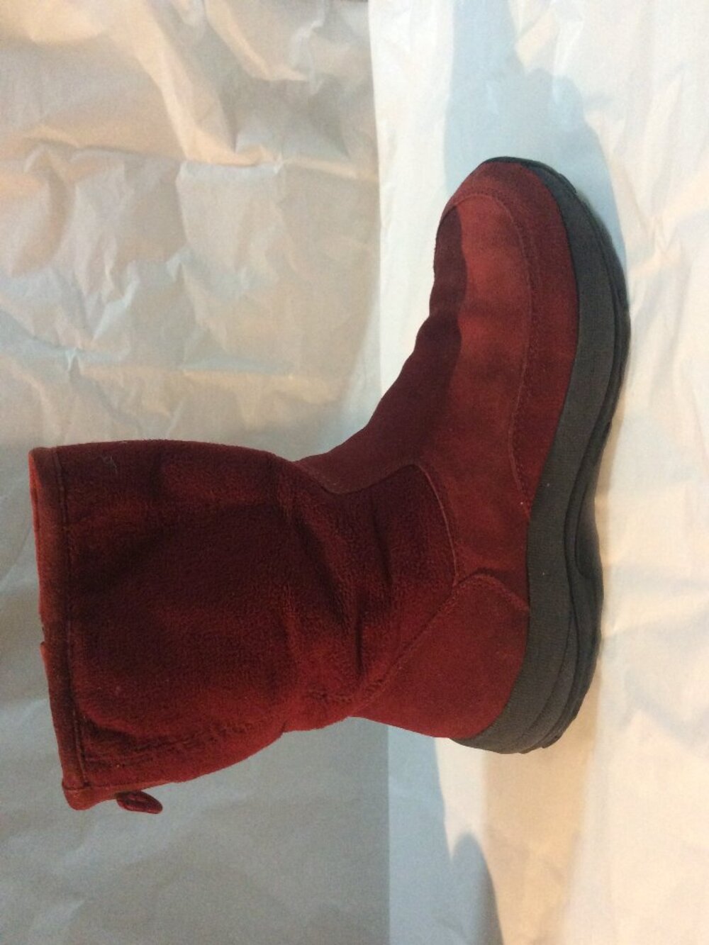 Suede LL Bean Side Zip Fleece Lined Winter Boots Size 8.5